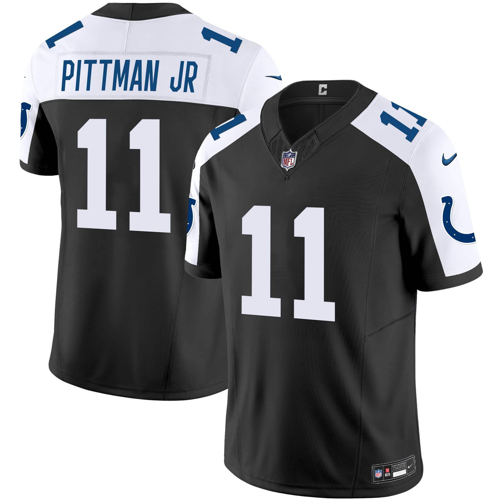 Men Indianapolis Colts #11 Pittman jr Black 2024 Nike Vapor Limited NFL Jersey->indianapolis colts->NFL Jersey